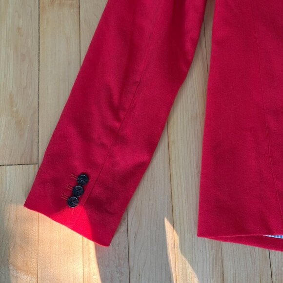J. Crew Parke Blazer Women's 6 Red Wool blend Preppy Schoolboy Old Money Lined - Picture 7 of 14